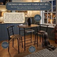 Tromso Breakfast Table Set 3pc – Rustic Oak Table & 2 Chairs