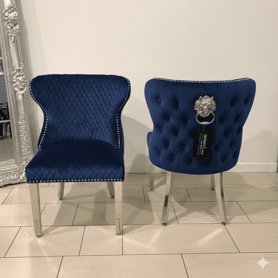 Valencia Fabric Dining Chair Royal Blue