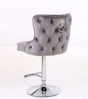 Valencia Gas Lift Barstool Velvet Grey