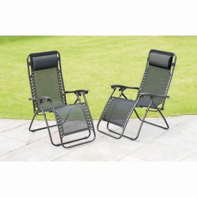 Vancouver Zero Gravity Relaxers – Black 2pk – Home Luxe Interior