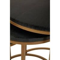 Varana Nest of Three Black Marble Top Tables - Home Luxe Interior