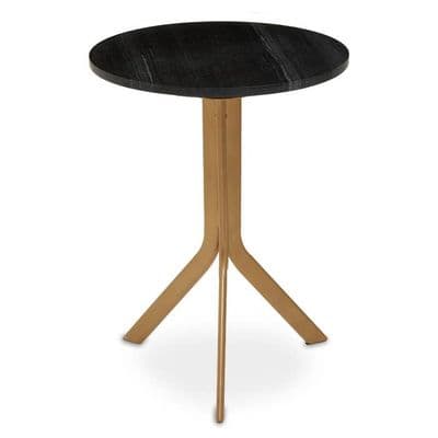 Varana Round Black Marble Top Table - Home Luxe Interior