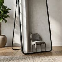 Verona Black Soft Edged Metal Mirror - 60x165cm Modern Full Length