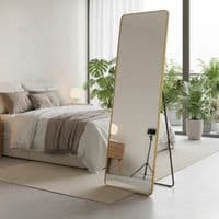Verona Gold Soft Edged Metal Mirror - 60x165cm Modern Full Length