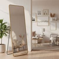 Verona Gold Soft Edged Metal Mirror - 60x165cm Modern Full Length