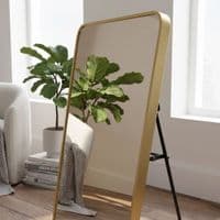 Verona Gold Soft Edged Metal Mirror - 60x165cm Modern Full Length