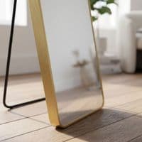Verona Gold Soft Edged Metal Mirror - 60x165cm Modern Full Length