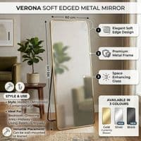 Verona Gold Soft Edged Metal Mirror - 60x165cm Modern Full Length