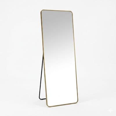 Verona Gold Soft Edged Metal Mirror - 60x165cm Modern Full Length