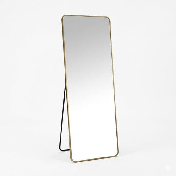 Verona Gold Soft Edged Metal Mirror - 60x165cm Modern Full Length