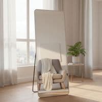 Verona Silver Soft Edged Metal Mirror - 60x165cm Modern Full Length