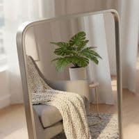 Verona Silver Soft Edged Metal Mirror - 60x165cm Modern Full Length