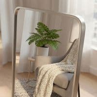Verona Silver Soft Edged Metal Mirror - 60x165cm Modern Full Length