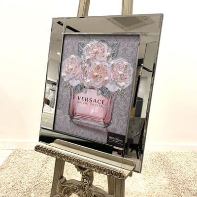 Versace Pink Bottle Glitter Wall Art Mirror