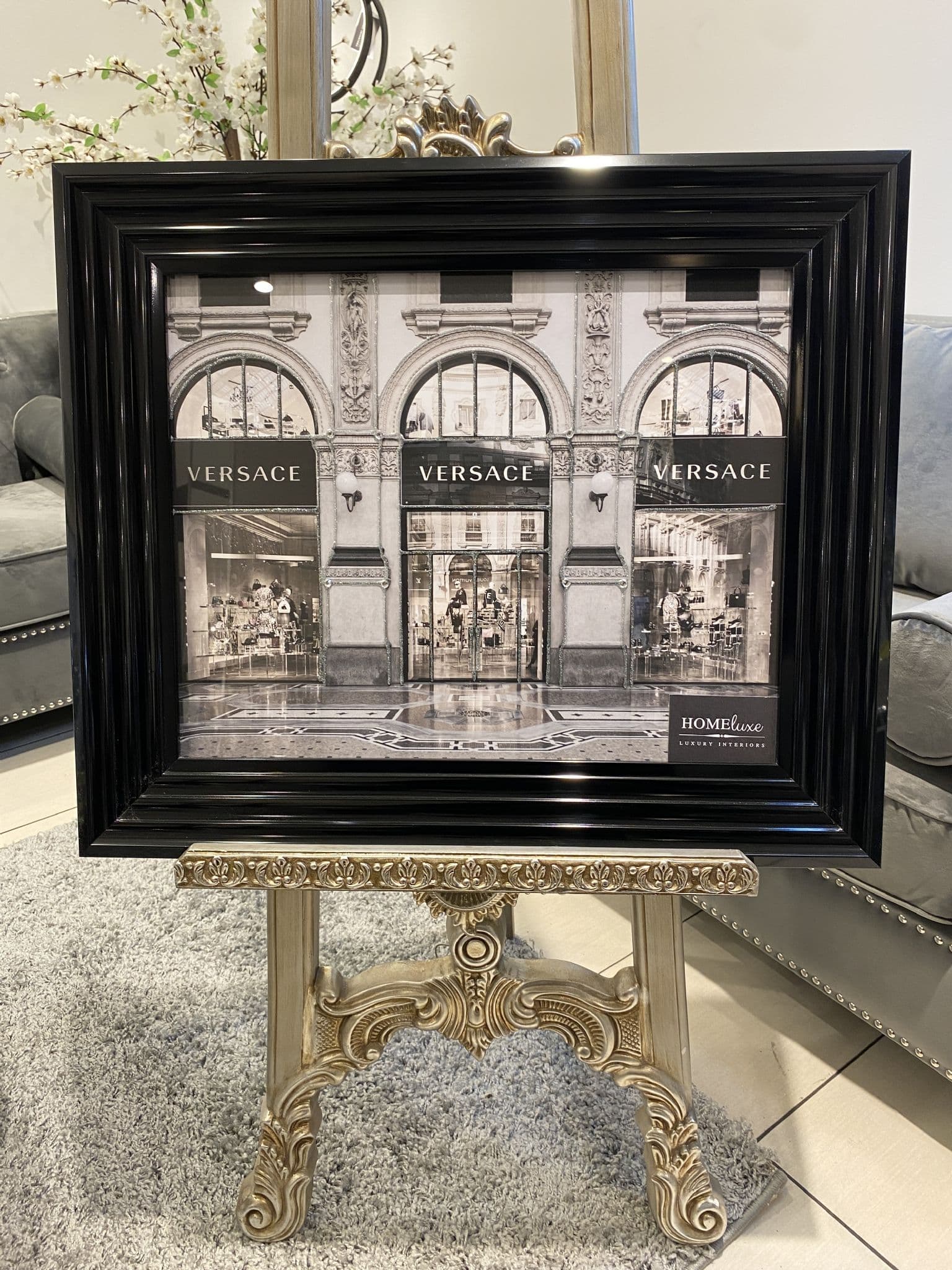 Versace Shop Front Wall Art Black Frame