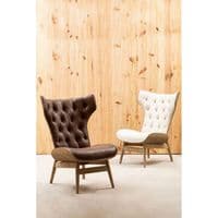 Vinsi Beige Chair With Winged Back – Home Luxe Interior