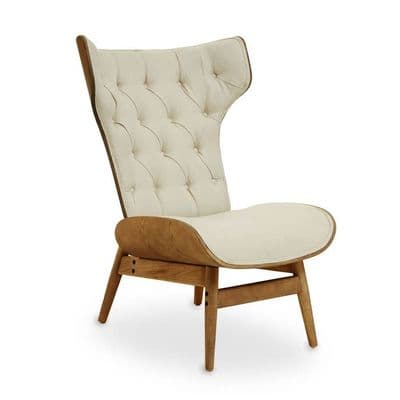 Vinsi Beige Chair With Winged Back – Home Luxe Interior