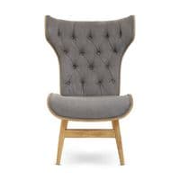 Vinsi Dark Grey Velvet Chair with Winged Back – Home Luxe Interior