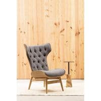 Vinsi Dark Grey Velvet Chair with Winged Back – Home Luxe Interior