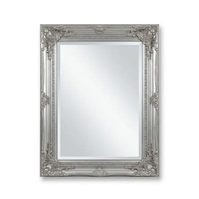 Vintage Wall Mirror 50cm x 60cm Silver Ornate Antique Style Frame