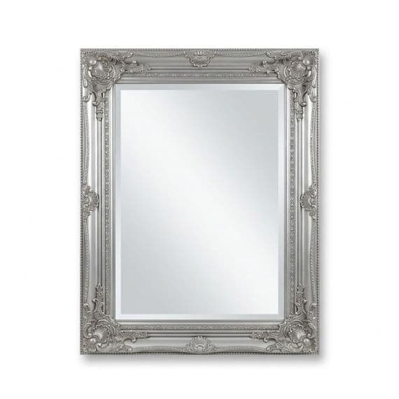 Vintage Wall Mirror 50cm x 60cm Silver Ornate Antique Style Frame