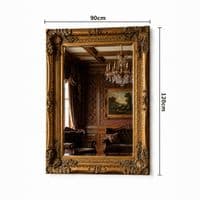 Vintage Wall Mirror 90cm x 120cm Country Gold Ornate Antique Frame