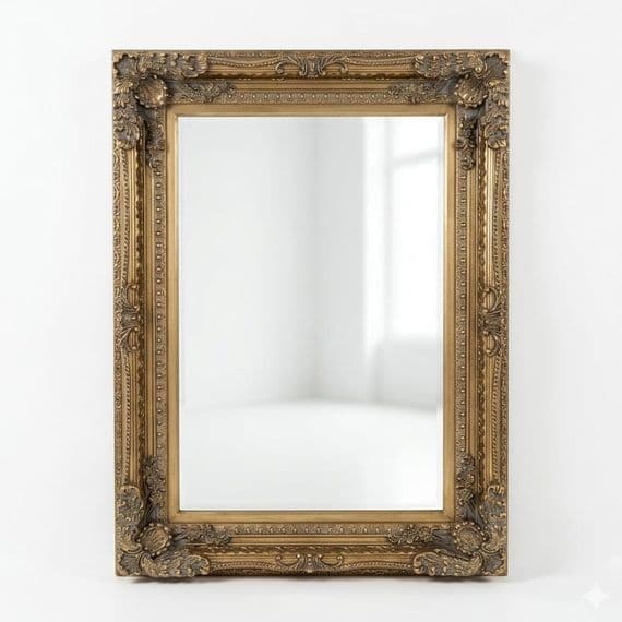 Vintage Wall Mirror 90cm x 120cm Country Gold Ornate Antique Frame