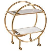 Vizzini 2 Tier Gold Finish Bar Trolley – Home Luxe Interior