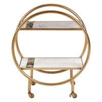 Vizzini 2 Tier Gold Finish Bar Trolley – Home Luxe Interior