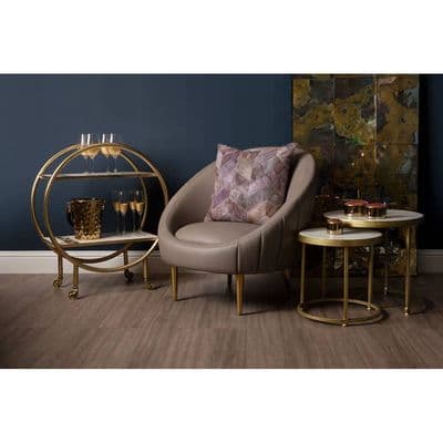 Vizzini 2 Tier Gold Finish Bar Trolley – Home Luxe Interior