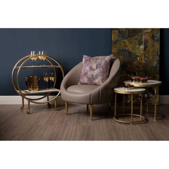 Vizzini 2 Tier Gold Finish Bar Trolley – Home Luxe Interior