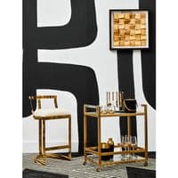 Vogue Matte Gold Two-Tier Butler Trolley – Home Luxe Interior