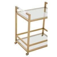 Vogue Matte Gold Two-Tier Butler Trolley – Home Luxe Interior