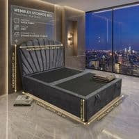 Wembley Grey Suede Ottoman Storage Bed - Single, Double, King Sizes (1)