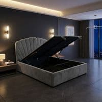Wembley Grey Suede Ottoman Storage Bed - Single, Double, King Sizes (1)