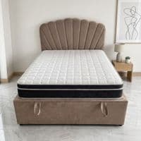 Wembley Taupe Suede Ottoman Storage Bed - Single, Double, King Sizes