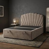 Wembley Taupe Suede Ottoman Storage Bed - Single, Double, King Sizes