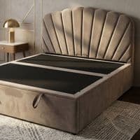 Wembley Taupe Suede Ottoman Storage Bed - Single, Double, King Sizes
