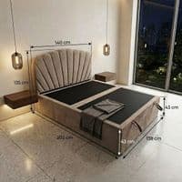 Wembley Taupe Suede Ottoman Storage Bed - Single, Double, King Sizes