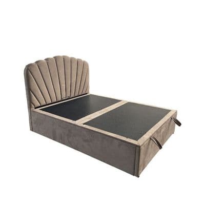 Wembley Taupe Suede Ottoman Storage Bed - Single, Double, King Sizes