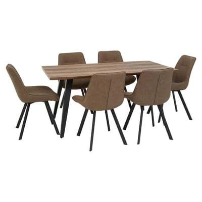 Westford 7pc Rectangular Brown Dining Set by Home Luxe Interior