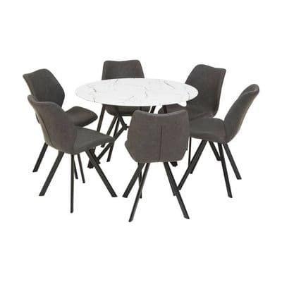 Weston Round Grey Dining Set by Home Luxe Interior