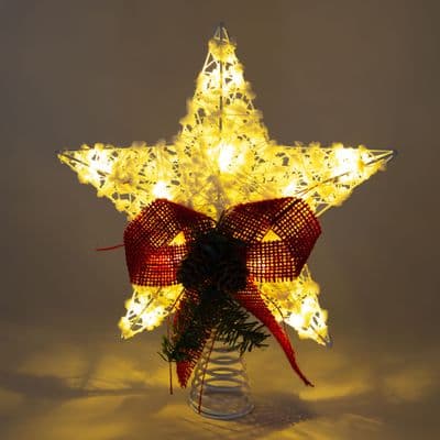 White Cotton Thread  Metal Frame Star Tree Topper ⭐