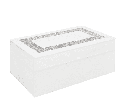 White Crystal Jewellery Box 21Cm