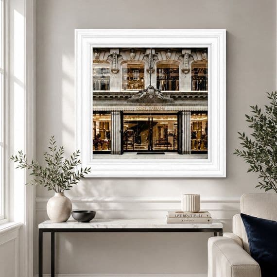 White Step Frame Dolce & Gabbana Wall Art 70x70cm