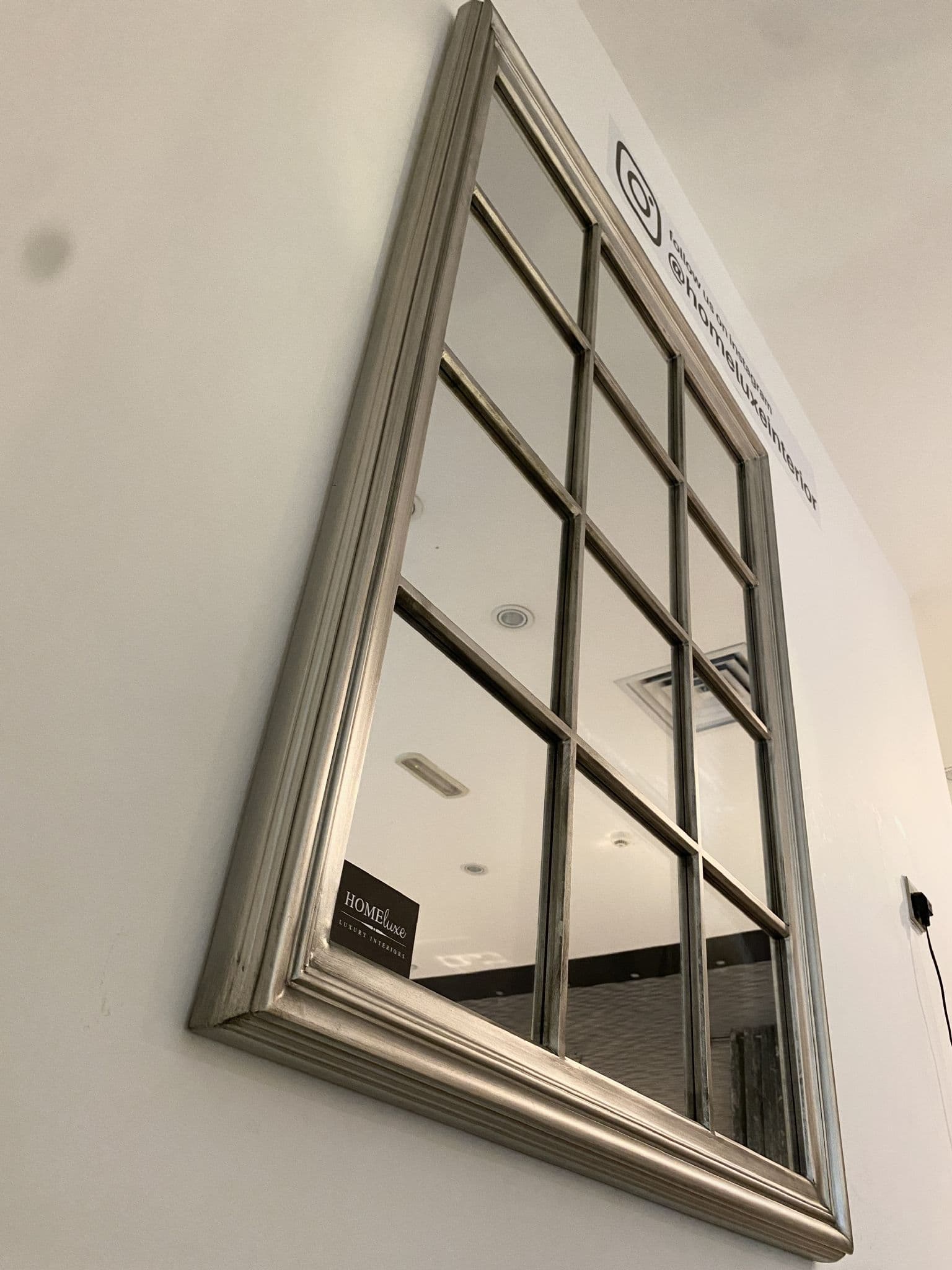 Window Frame Mirror Antique Silver