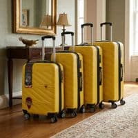 Yellow 4-Piece ABS Luggage Set - TSA Lock & 360° Spinner Wheels