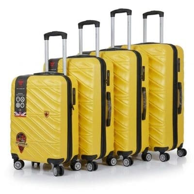 Yellow 4-Piece ABS Luggage Set - TSA Lock & 360° Spinner Wheels