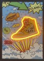 Yellow Sneaker Neon LED Wall Art - 40x60cm Pop Art Comic Book Canvas USB