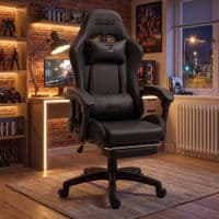 ZADAR Black Musical Gaming Chair with Bluetooth, RGB & Footrest